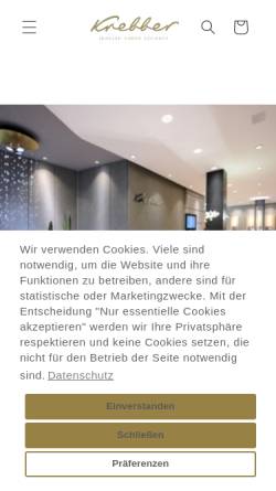 Vorschau der mobilen Webseite www.juwelierkrebber.de, Krebber Zeit & Schmuck GmbH