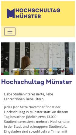 Vorschau der mobilen Webseite www.hochschultag-ms.de, Hochschultag in Münster