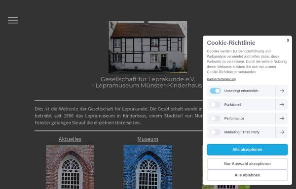 Vorschau von www.lepramuseum.de, Lepramuseum Münster-Kinderhaus