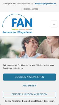 Vorschau der mobilen Webseite www.fan-en.de, FAN - Freie Alten- und Nachbarschaftshilfe