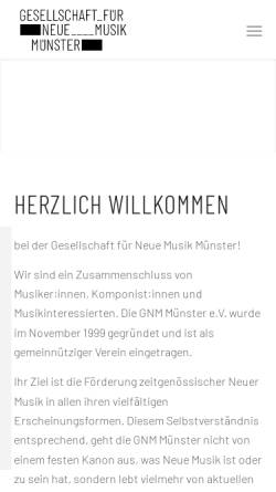 Vorschau der mobilen Webseite www.gnm-muenster.de, Gesellschaft für Neue Musik Münster e.V. (GNM)