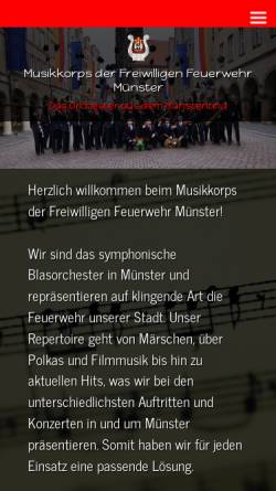 Vorschau der mobilen Webseite www.muenster.org, Musikkorps der Freiwilligen Feuerwehr Münster