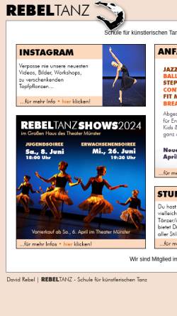 Vorschau der mobilen Webseite www.rebeltanz.de, Rebeltanz - Schule für künstlerischen Tanz