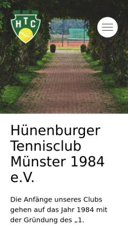 Vorschau der mobilen Webseite www.huenenburger-tc.de, Hünenburger Tennis-Club Münster 1984 e. V.