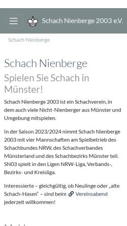 Vorschau der mobilen Webseite www.schach-nienberge.de, Schach Nienberge 2003 e.V.