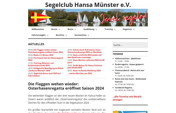 Vorschau von www.segelclub-hansa.de, Segelclub Hansa Münster e. V.