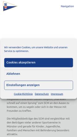 Vorschau der mobilen Webseite segel-club-muenster.de, Segel-Club Münster e. V.