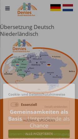 Vorschau der mobilen Webseite www.denies.de, Deutsch-Niederländische Servicecenter (DENIES)