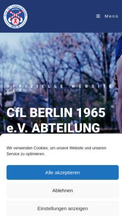 Vorschau der mobilen Webseite www.cfl-hockeywelt.de, Club für Leibesübungen Berlin 65 e.V. Hockeyabteilung