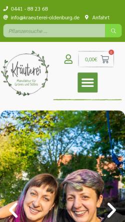 Vorschau der mobilen Webseite kraeuterei-oldenburg.de, Die Kräuterei • Bioland ökologischer Gartenbau