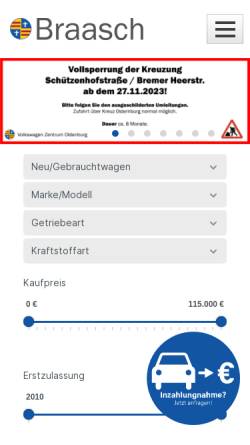 Vorschau der mobilen Webseite www.braasch-gmbh.de, Braasch GmbH
