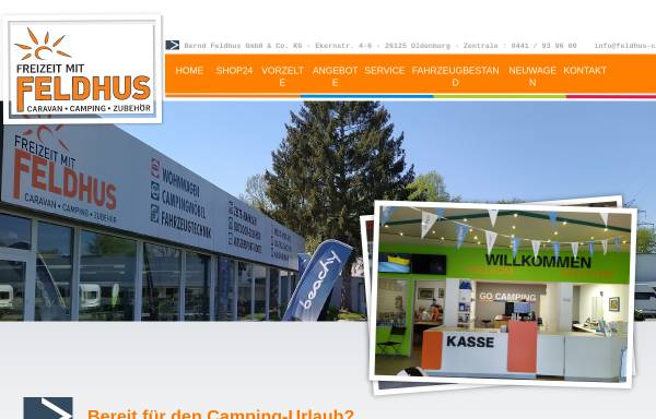 Vorschau von www.feldhus-camping.de, Bernd Feldhus GmbH & Co. KG