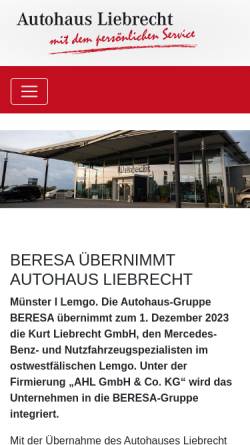 Vorschau der mobilen Webseite www.autohaus-liebrecht.de, Autohaus Liebrecht