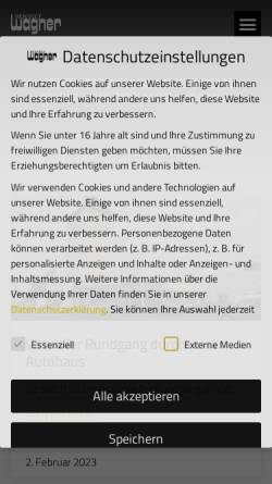 Vorschau der mobilen Webseite renault-wagner.de, Wagner