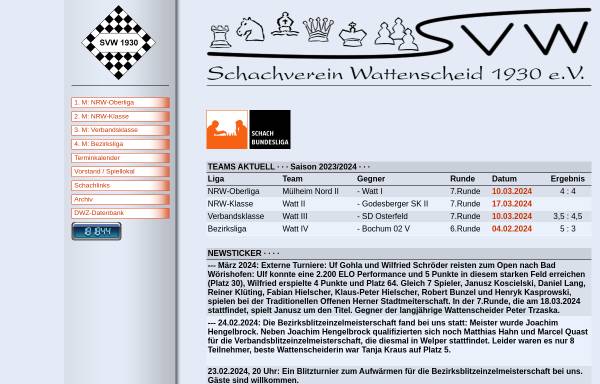 Vorschau von www.schachverein-wattenscheid.de, Schachverein Wattenscheid 1930 e.V.