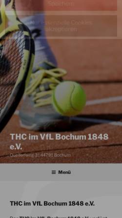 Vorschau der mobilen Webseite www.vflbochum-tennis.de, THC -VfL Bochum