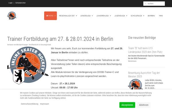 Vorschau von www.bishl.de, Inline- und Rollsport Verband Berlin e.V.