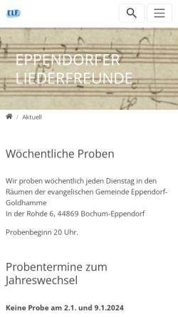 Vorschau der mobilen Webseite eppendorferliederfreunde.de, Eppendorfer Liederfreunde e.V.