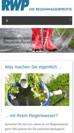 Vorschau der mobilen Webseite www.rwp-die-regenwasserprofis.de, RWP - Die Regenwasserprofis