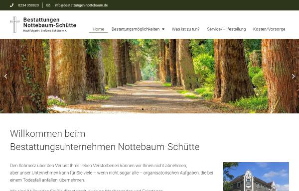 Vorschau von www.bestattungen-nottebaum.de, Bestattungen Nottebaum-Schütte