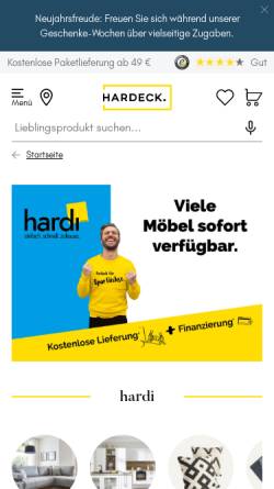 Vorschau der mobilen Webseite www.hardeck.de, Hardi Möbel