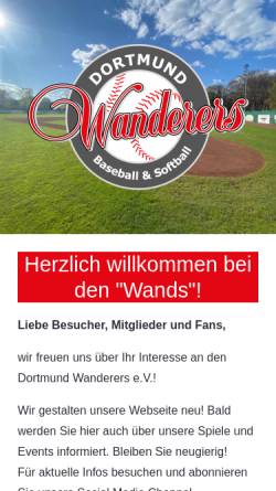 Vorschau der mobilen Webseite www.dortmund-wanderers.de, Dortmund Wanderers