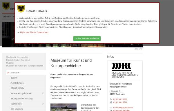 Vorschau von www.dortmund.de, Museen der Stadt Dortmund