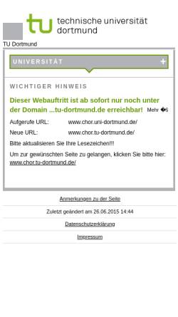 Vorschau der mobilen Webseite www.chor.uni-dortmund.de, Dortmunder Universitätschor