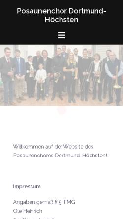 Vorschau der mobilen Webseite www.pc-hoechsten.de, Posaunenchor Höchsten