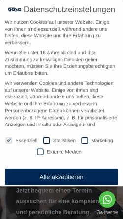 Vorschau der mobilen Webseite optiker-gase.de, Optiker Gase GmbH