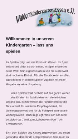 Vorschau der mobilen Webseite waldorfkindergartenessen.de, Waldorfkindergarten e.V.