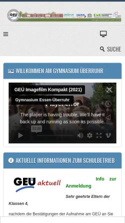 Vorschau der mobilen Webseite www.gymnasium-essen-ueberruhr.de, Gymnasium Essen-Überruhr
