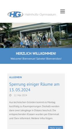 Vorschau der mobilen Webseite www.helmholtz-gymnasium.de, Helmholtz-Gymnasium