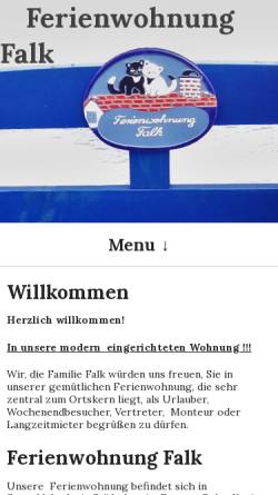 Vorschau der mobilen Webseite fewofalk.de, Ferienwohnung Falk