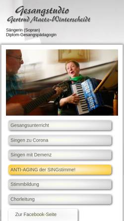 Vorschau der mobilen Webseite www.maetz-essen.de, Gesangstudio Gertrud Maetz-Winterscheidt