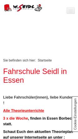 Vorschau der mobilen Webseite www.fahrschule-seidl.de, Fahrschule W.Seidl GmbH