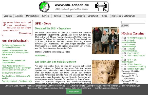 Vorschau von www.sfk-schach.de, Schachabteilung der Sportfreunde Katernberg