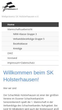 Vorschau der mobilen Webseite www.skholsterhausen.de, Schachklub Essen-Holsterhausen