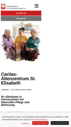 Vorschau der mobilen Webseite www.st-elisabeth-cbs-speyer.de, Caritas - Altenzentrum St. Elisabeth