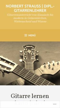 Vorschau der mobilen Webseite www.straussworks.de, Straussworks - Gitarrenunterricht von Klassik bis Rock