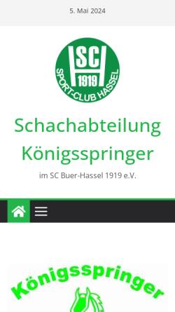 Vorschau der mobilen Webseite koenigsspringer.de, SC Hassel Königsspringer