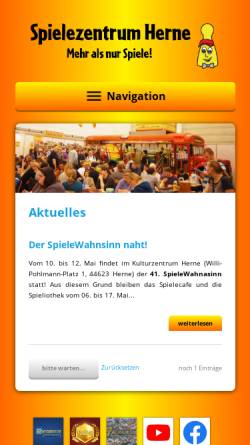 Vorschau der mobilen Webseite spielezentrum.de, Städtisches Spielezentrum
