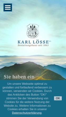 Vorschau der mobilen Webseite www.loesse-bestattungen.de, Bestattungshaus Karl Lösse KG