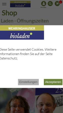 Vorschau der mobilen Webseite www.bioladen-hagen.de, Wehringhauser Bioladen, Inhaberin Susanne Timmerbeil