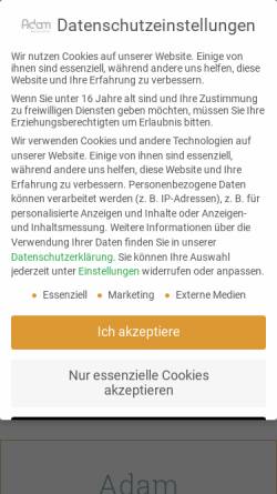 Vorschau der mobilen Webseite adamschmuck.de, Goldschmiede Adam