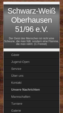Vorschau der mobilen Webseite schach-swob.de, Schachverein Schwarz-Weiß Oberhausen 51/96