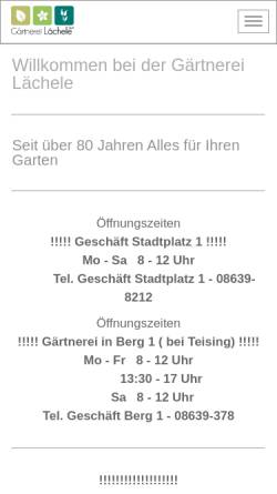 Vorschau der mobilen Webseite www.laechele.de, Gärtnerei Lächele