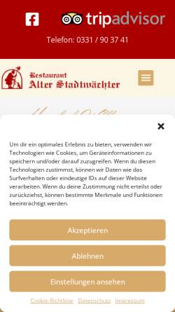 Vorschau der mobilen Webseite www.alter-stadtwaechter.de, Alter Stadtwächter