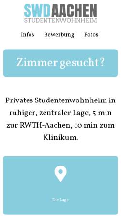 Vorschau der mobilen Webseite www.swd-aachen.de, Studentenwohnheim Danzig e.V.