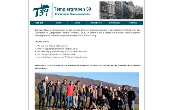 Vorschau von www.t39.rwth-aachen.de, T39 - Evangelisches Studentenwohnheim
